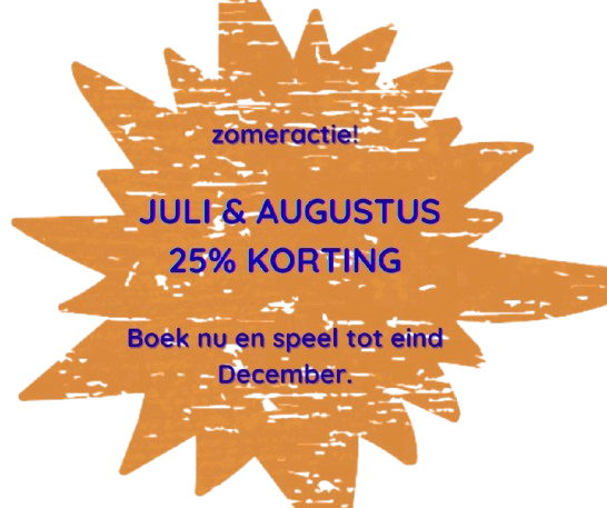 Juli & Augustus 25% zomerkorting